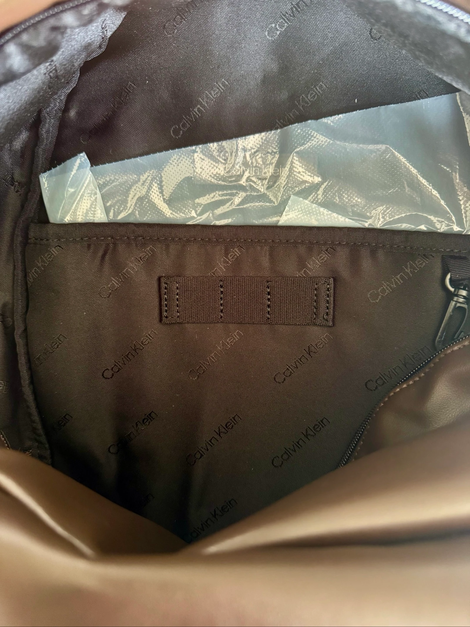 Authentieke Calvin Klein rugzak van bruin leer – photo 6